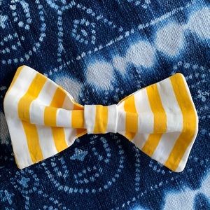 American Apparel hair bow yellow and white striped